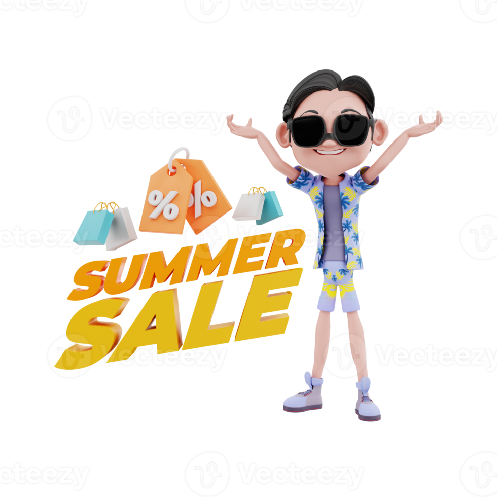 3d summer illustration png