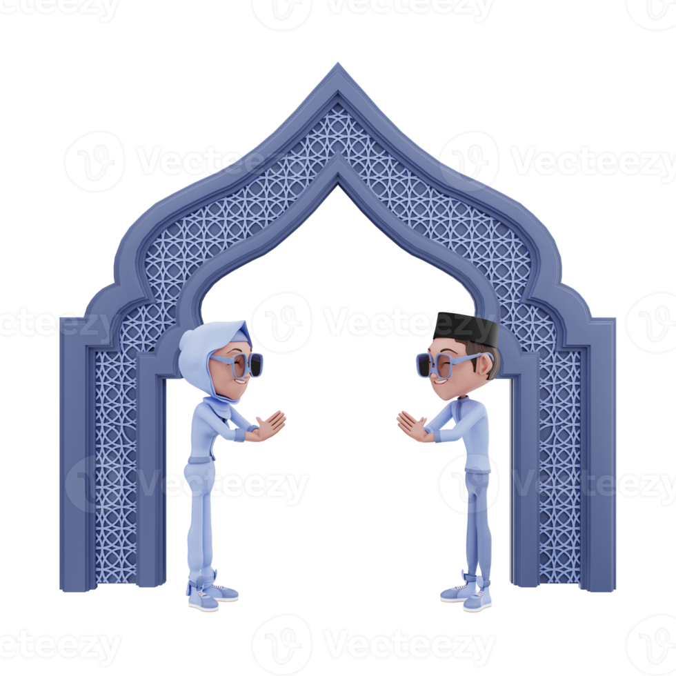 3D-rendering av ramadan karaktär illustration png