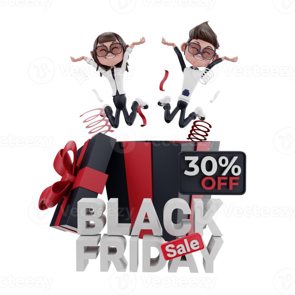 3d  black friday illustration png