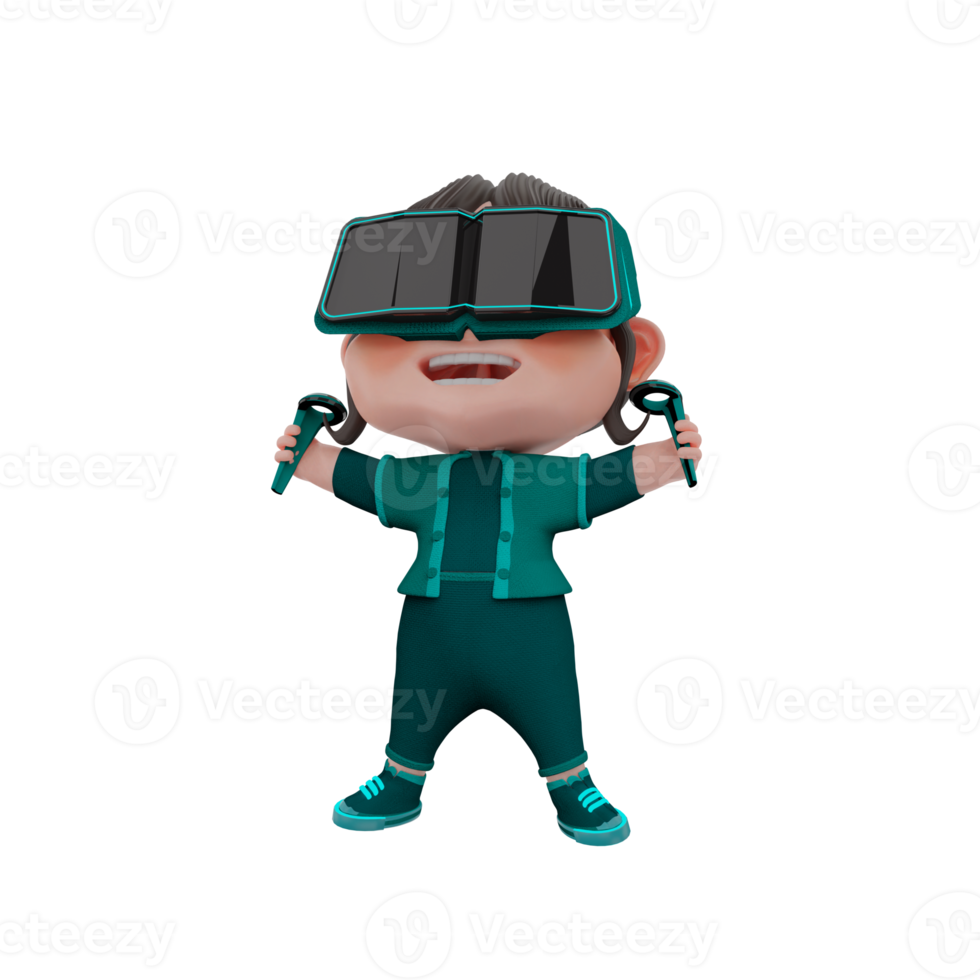 Ilustración de personaje de metaverso lindo de render 3d png