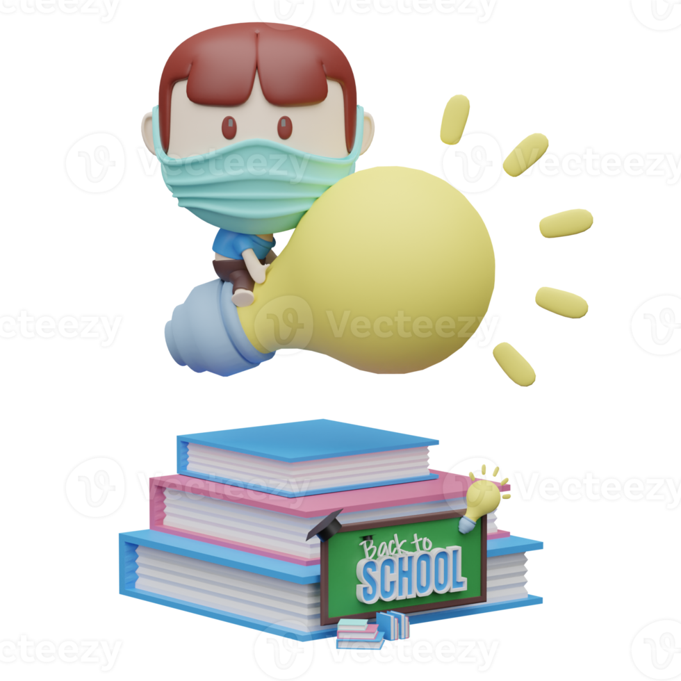 3d back to school ilustration png