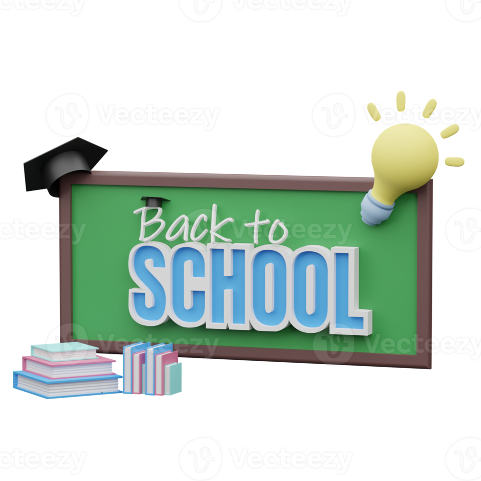 3d back to school ilustration png