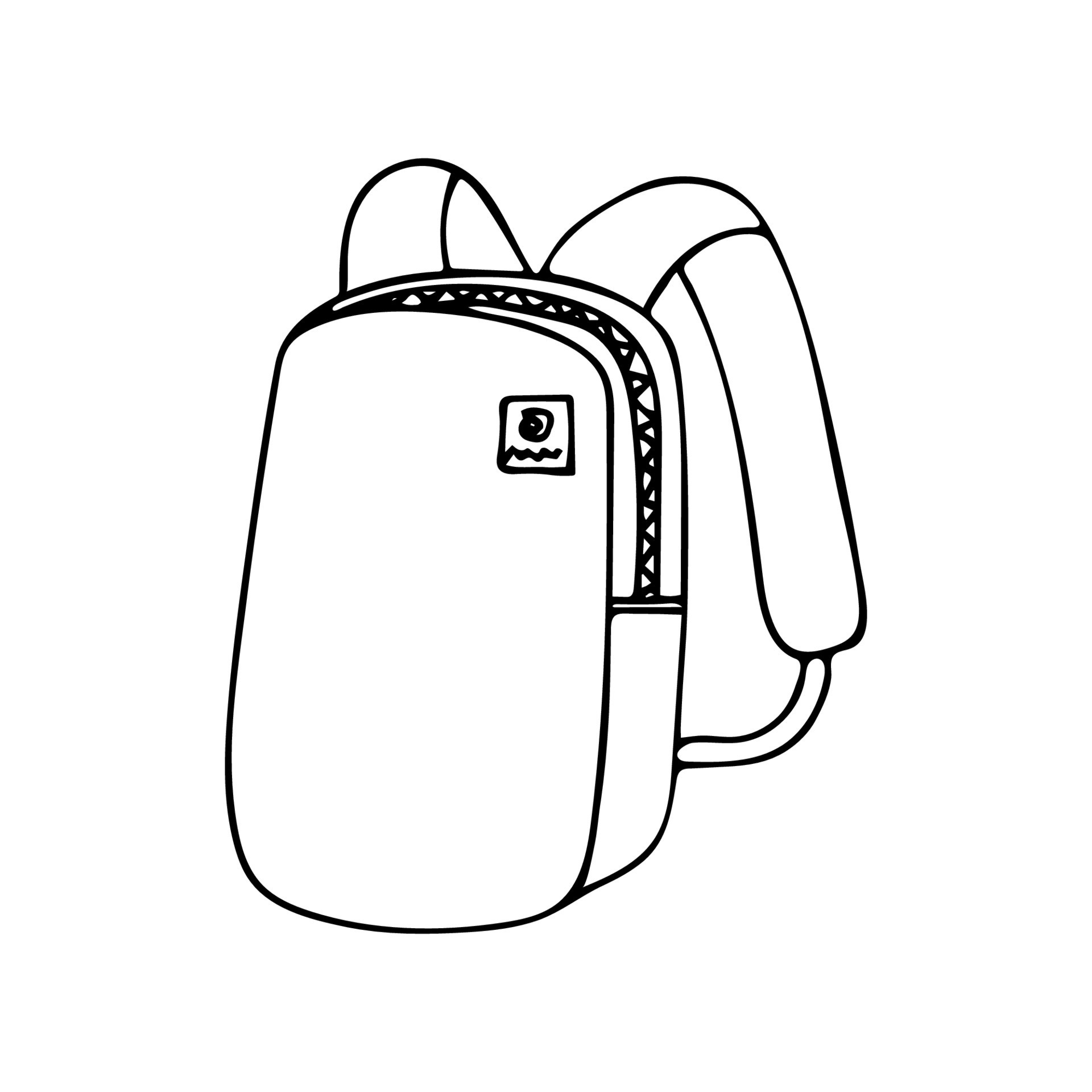 Hand drawn doodle school and camping backpack. Vector rucksack clipart