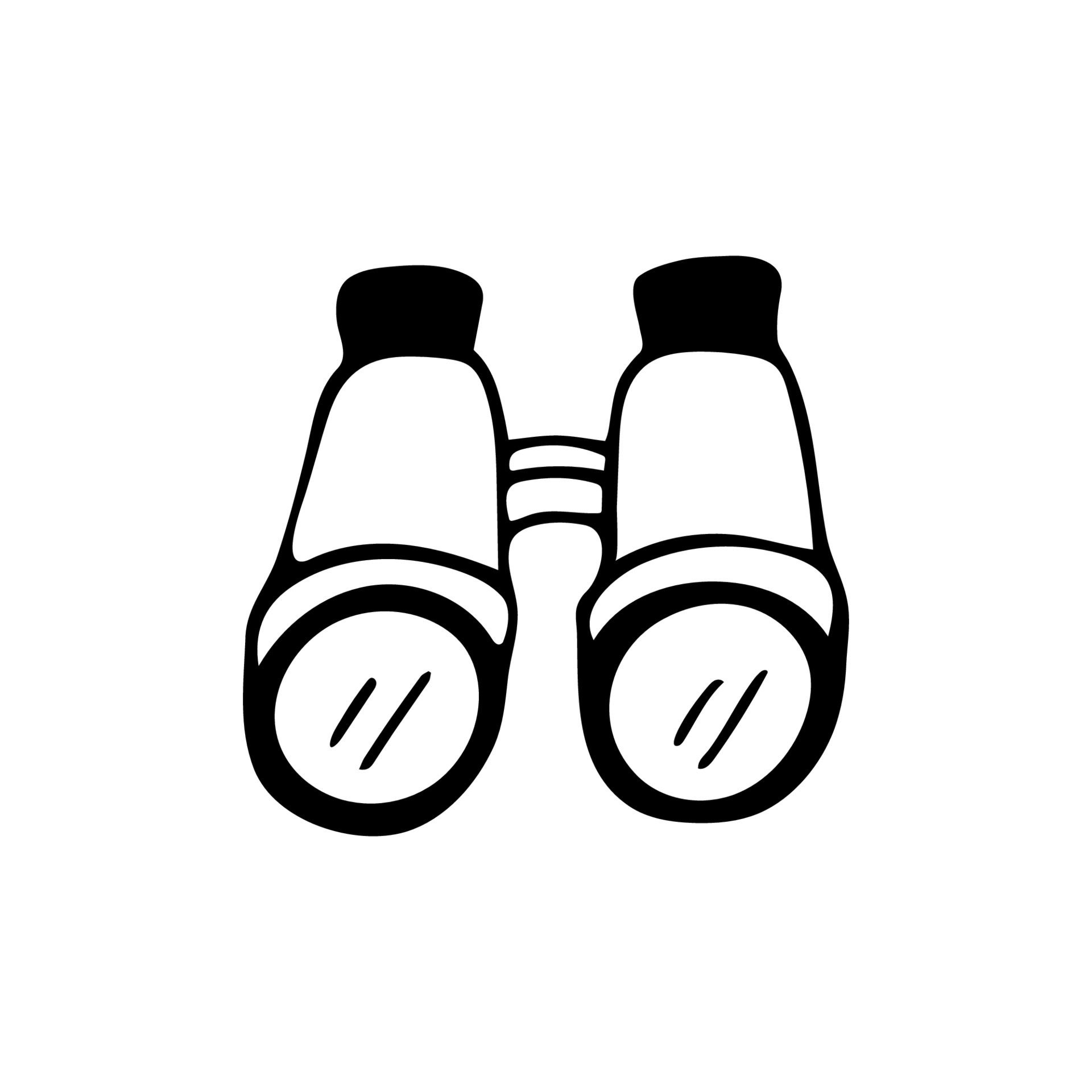 Hand drawn doodle binoculars. Vector clipart. Outline. 9298133 Vector