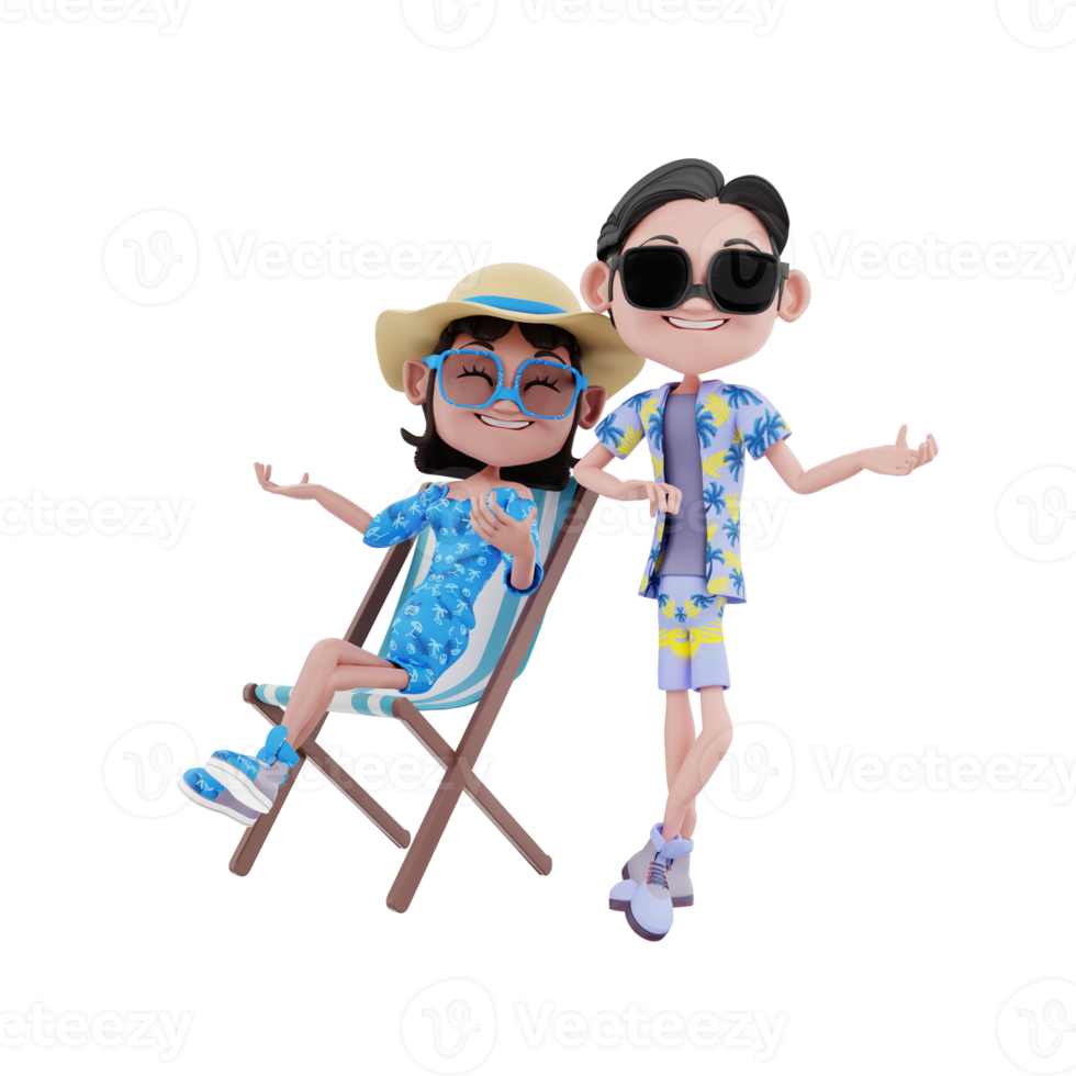 ilustración de verano 3d png