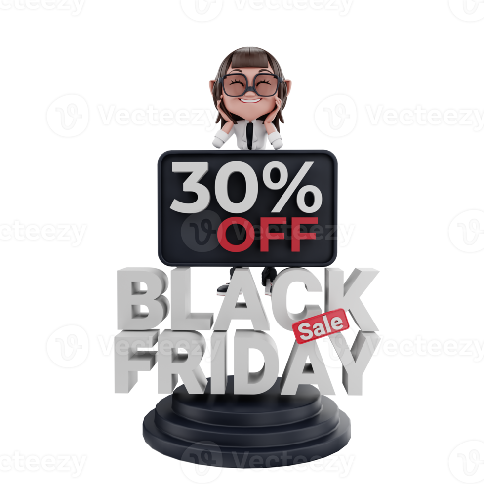 3d  black friday illustration png