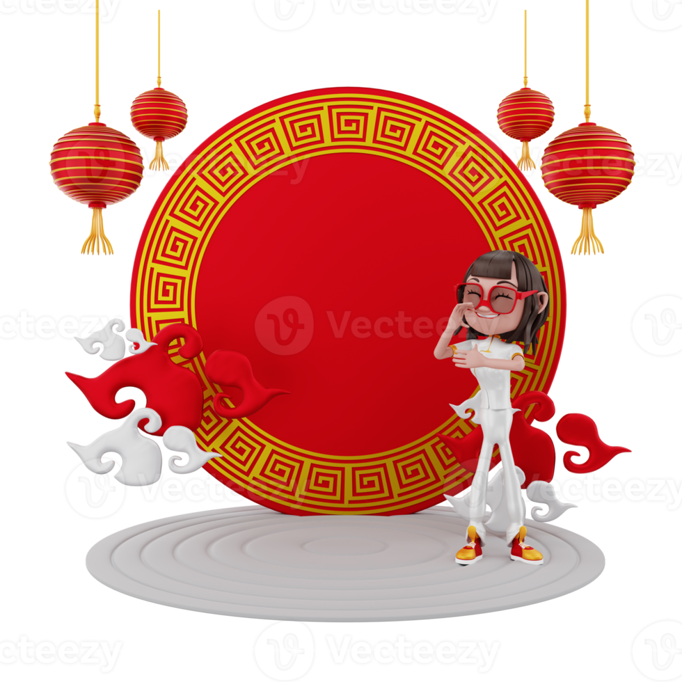 3D Render chinese new year illustration png