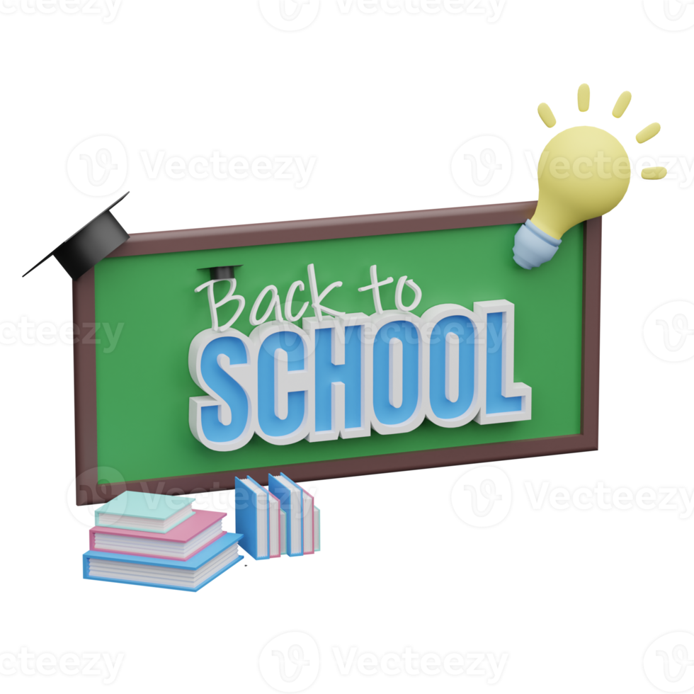 3d back to school ilustration png