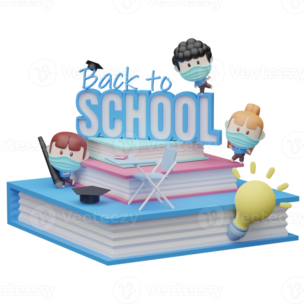 3d back to school ilustration png