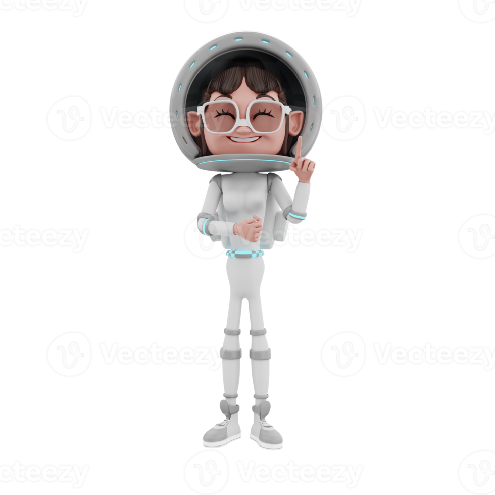 renderização 3D da ilustração de personagem de astronauta png