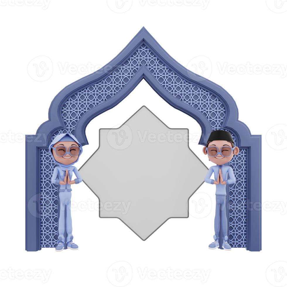 3D-rendering av ramadan karaktär illustration png