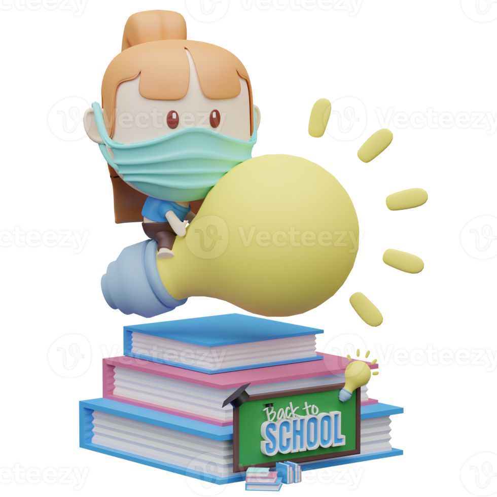 3d back to school ilustration png