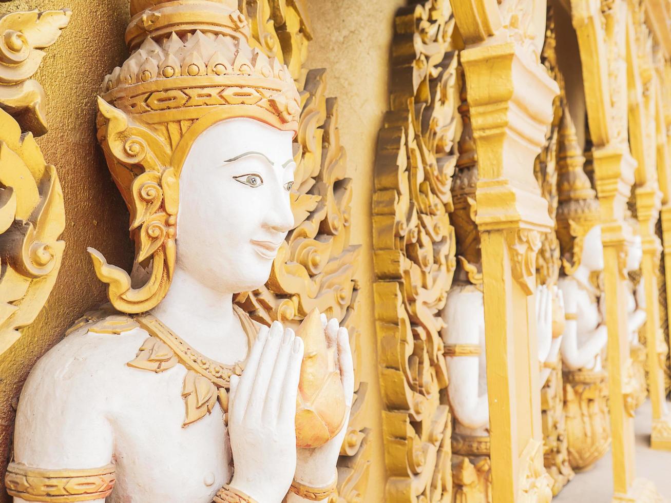 Angle sculpture, general wall decoration for Thai temple photo