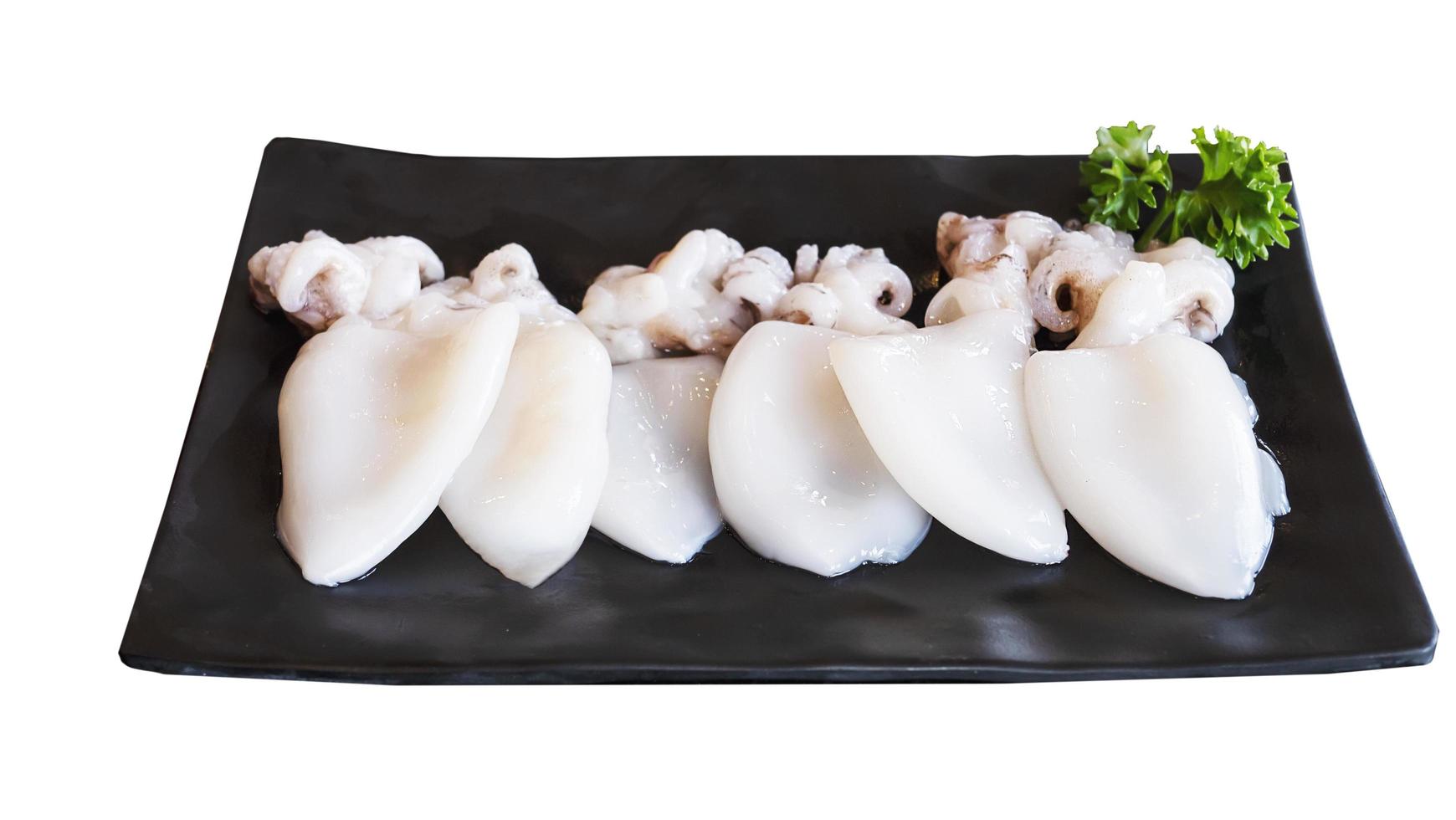 Fresh squid ready for serving - fresh asian seafood concept photo