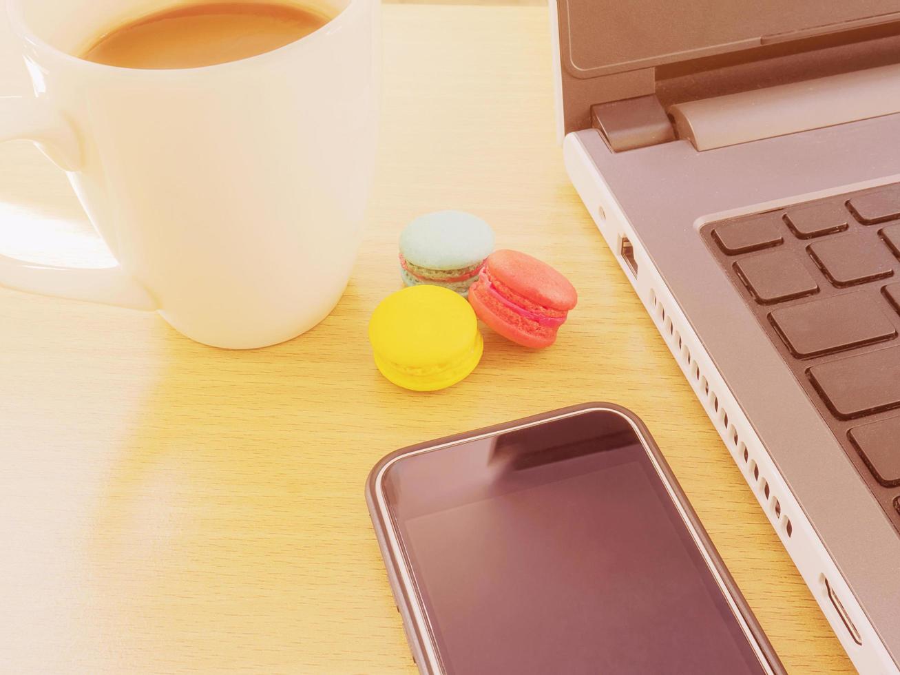 Warm tone photo of office working concept
