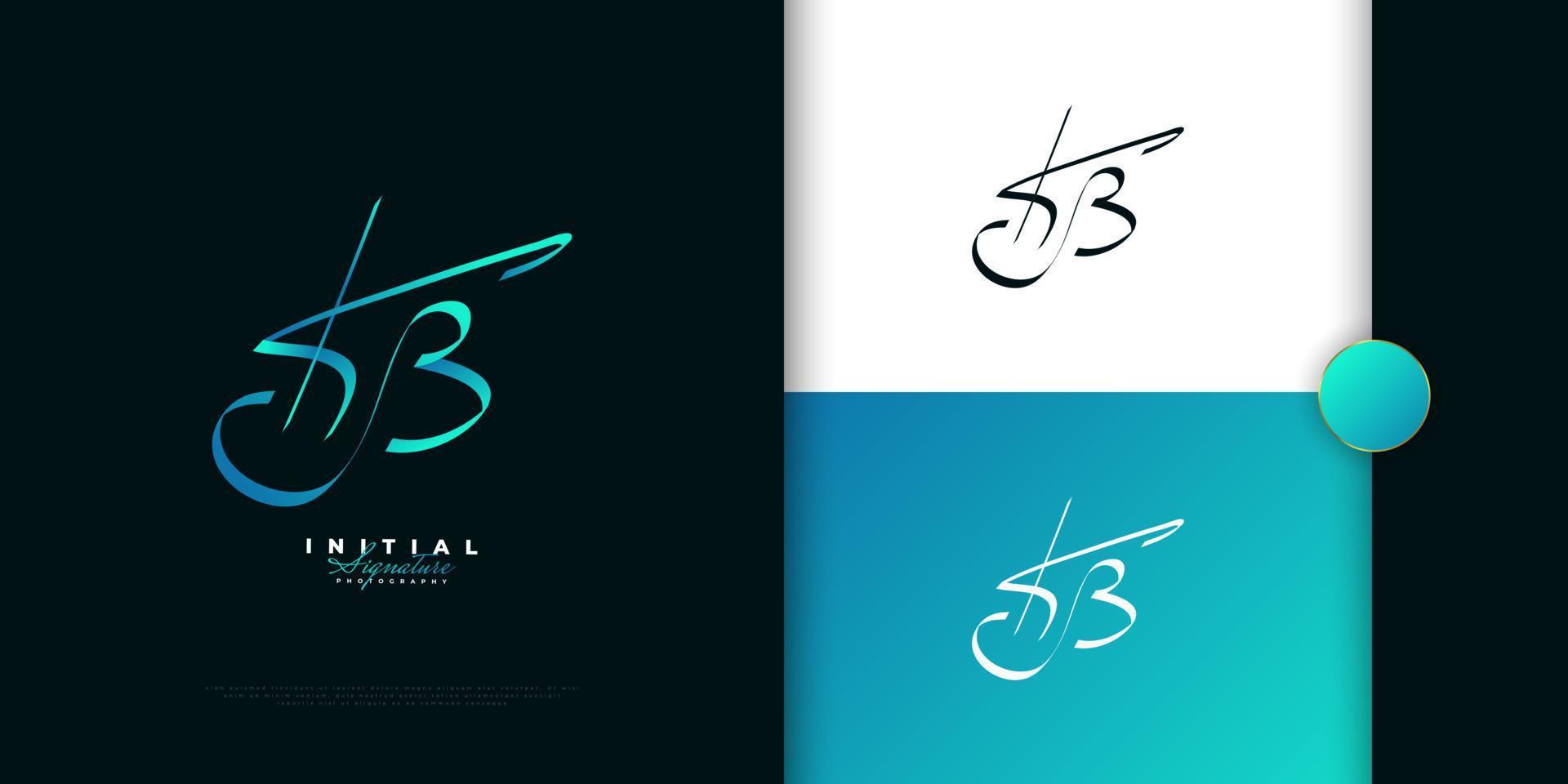 Diseño del logotipo de la firma inicial kb con un estilo de escritura a mano elegante y minimalista. diseño inicial del logotipo k y b para bodas, moda, joyería, boutique e identidad de marca comercial vector