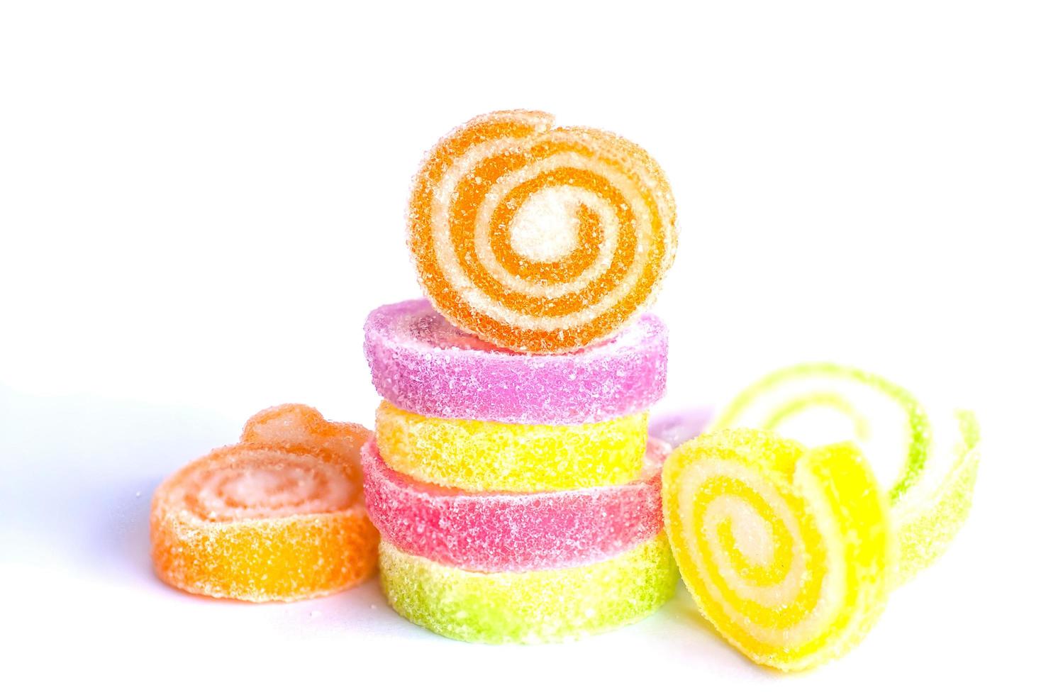 Jelly stick on white background photo