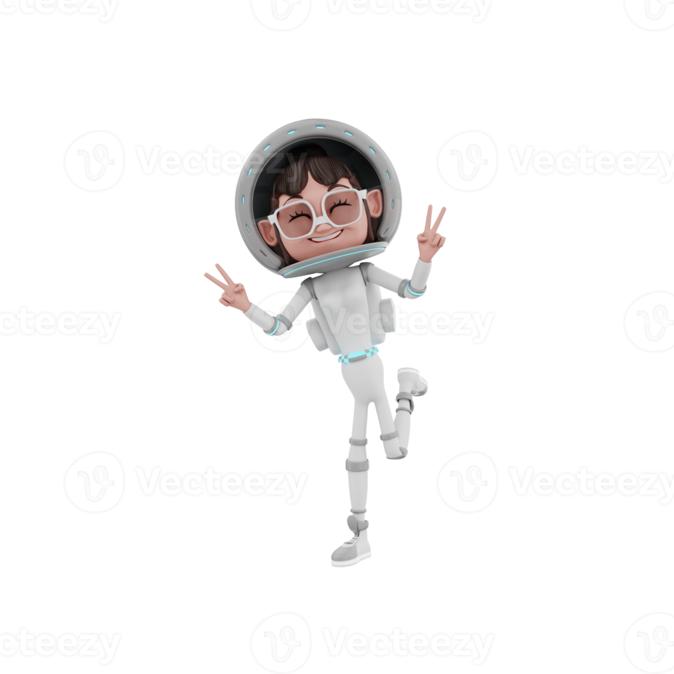 renderização 3D da ilustração de personagem de astronauta png