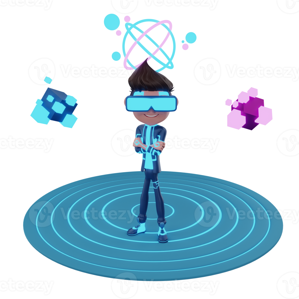 3D Render metaverse illustration png