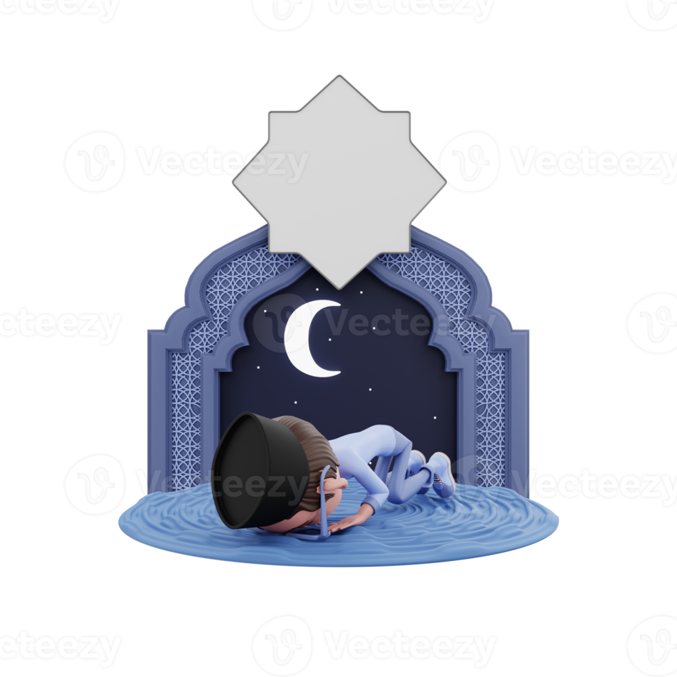 3D-rendering av ramadan karaktär illustration png