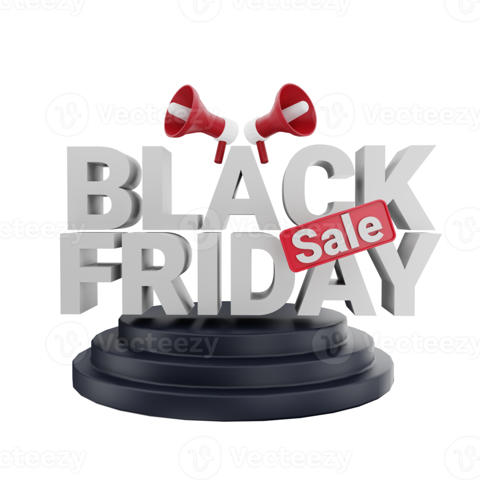 3d  black friday illustration png