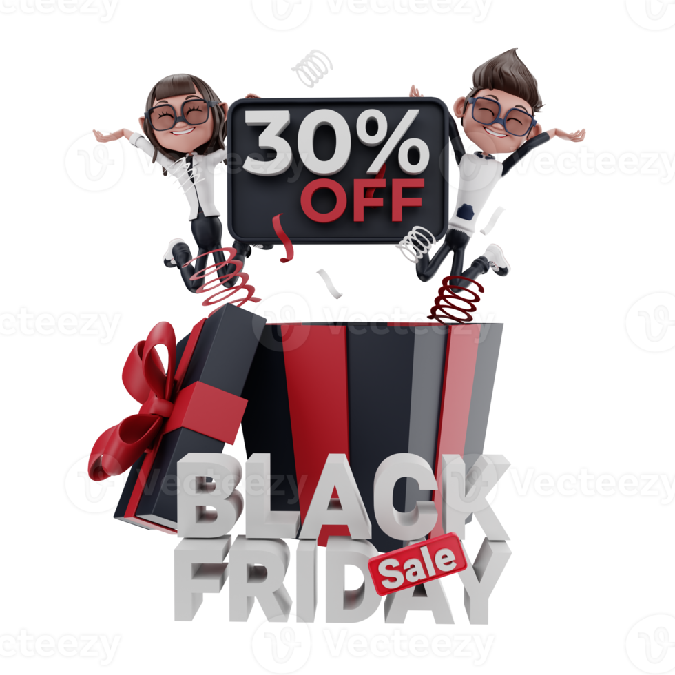 3d  black friday illustration png