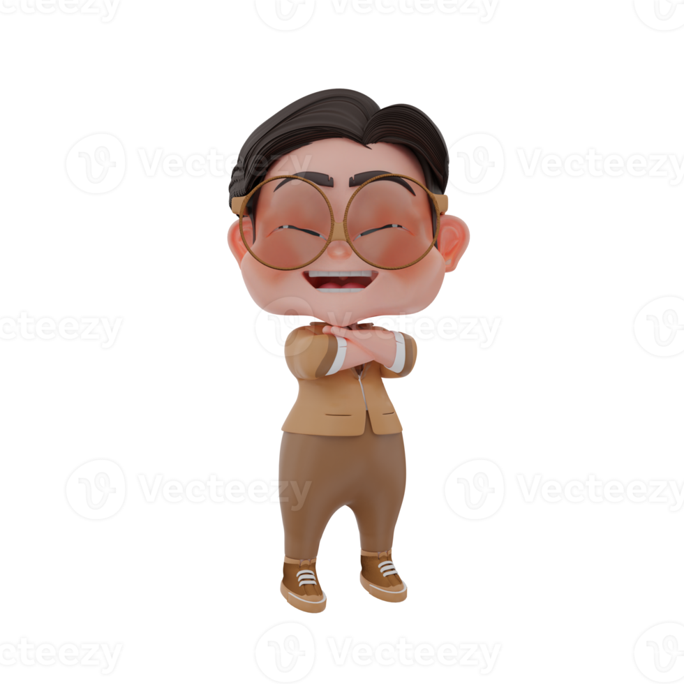 3d  cute business character illustration png