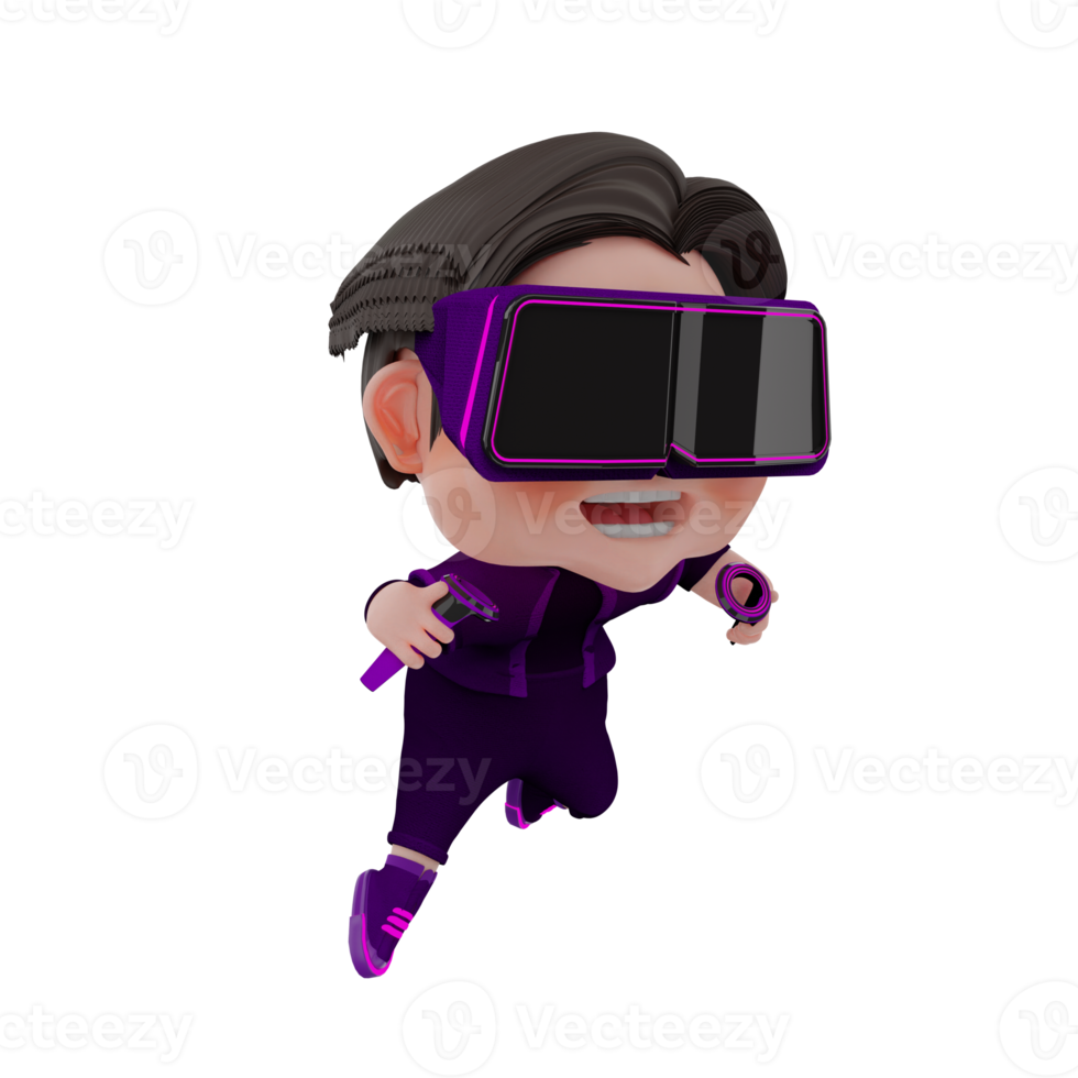 3D Render cute Metaverse character illustration png