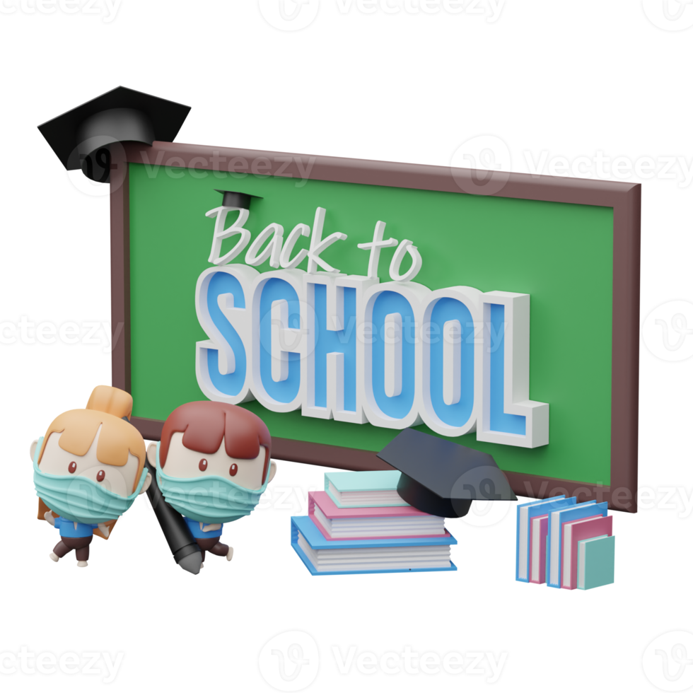 3d back to school ilustration png