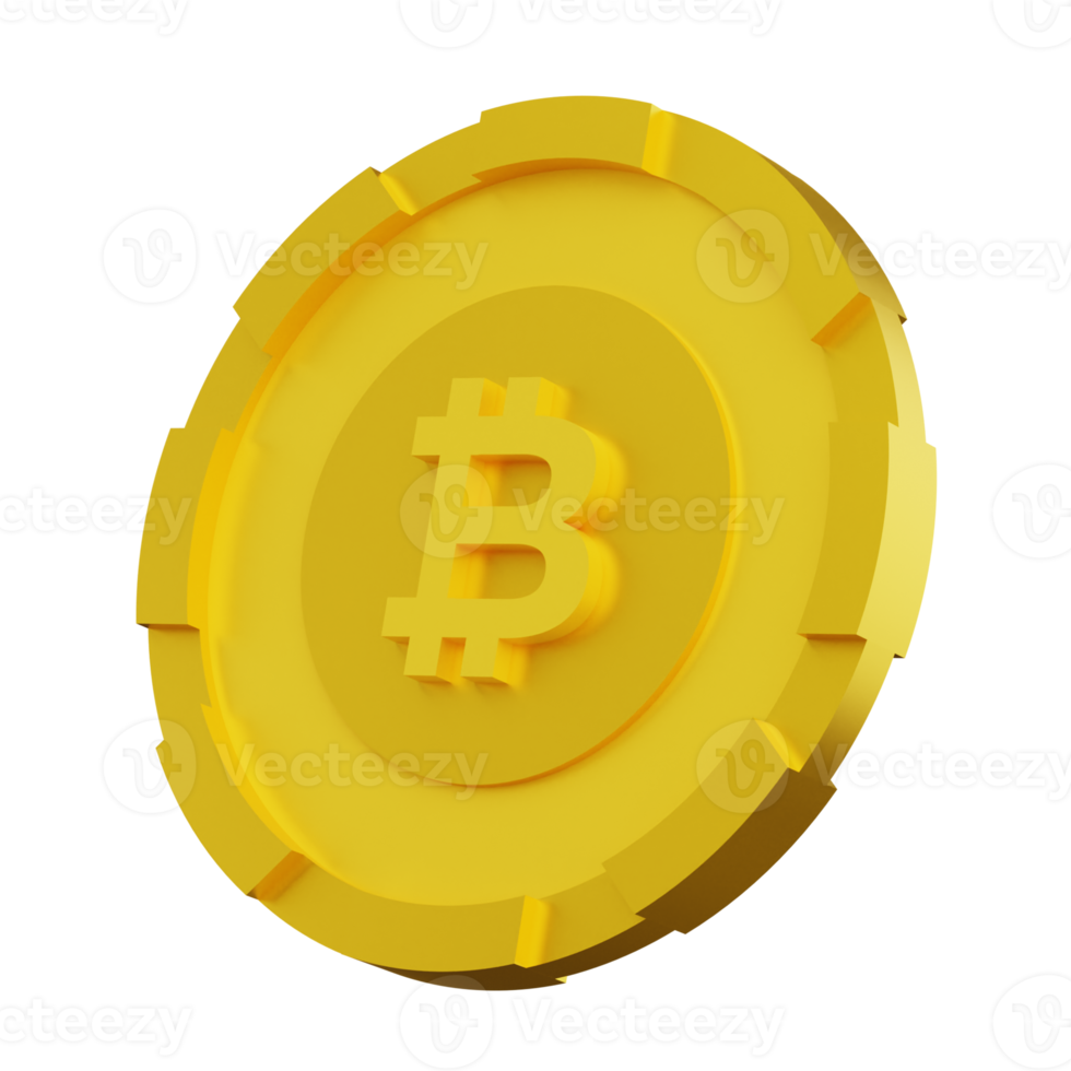 illustrazione dell'icona di bitcoin 3d png