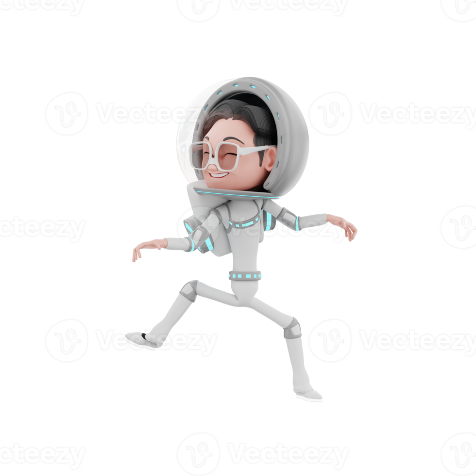 renderização 3D da ilustração de personagem de astronauta png