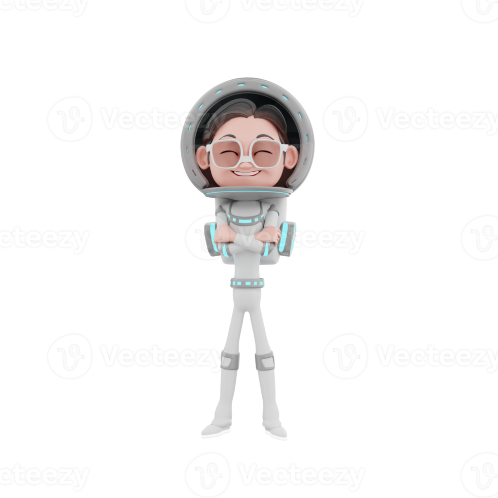 3d rendering of astronaut character illustration png