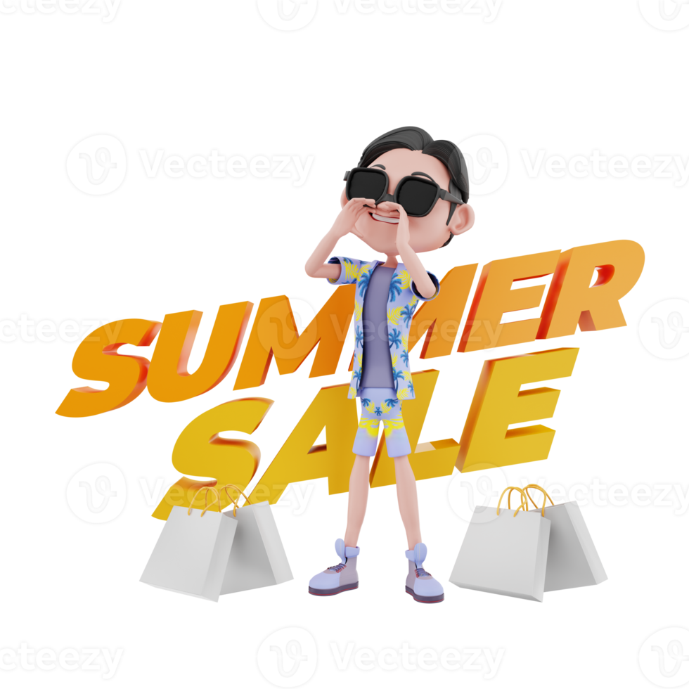 3d summer illustration png
