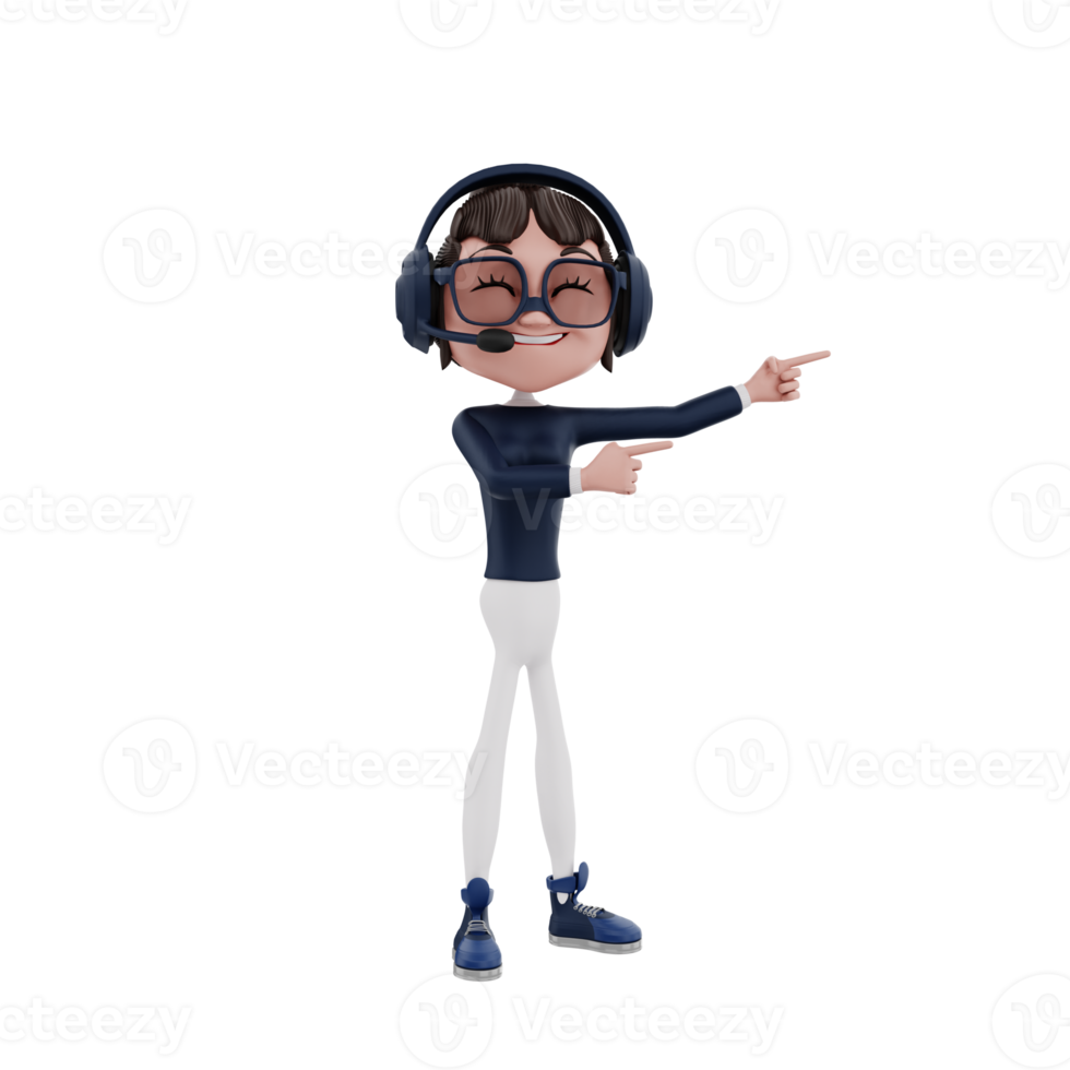 3D character customer service illustration png