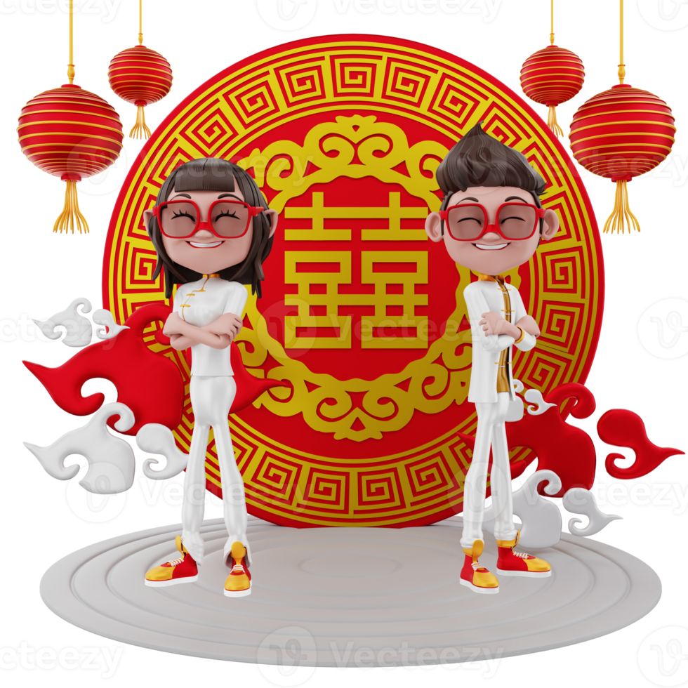 3D Render chinese new year illustration png