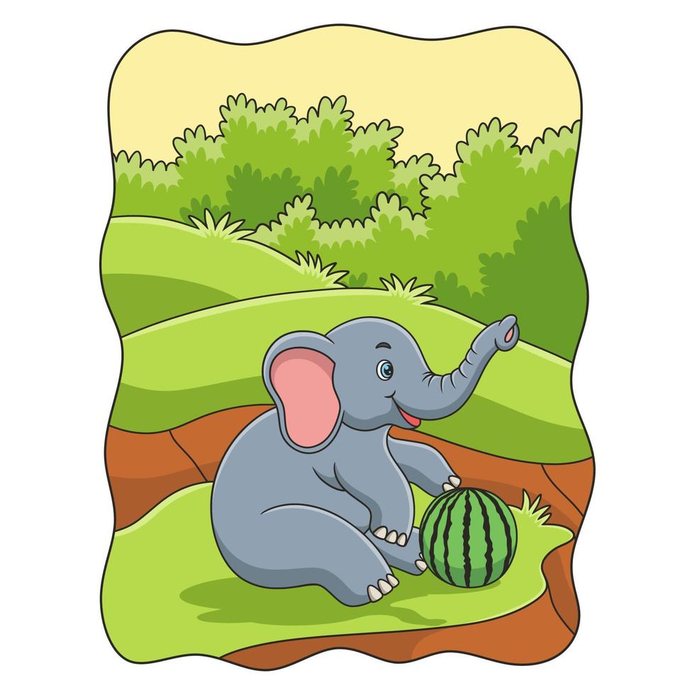Elephant coloring page illustration vector