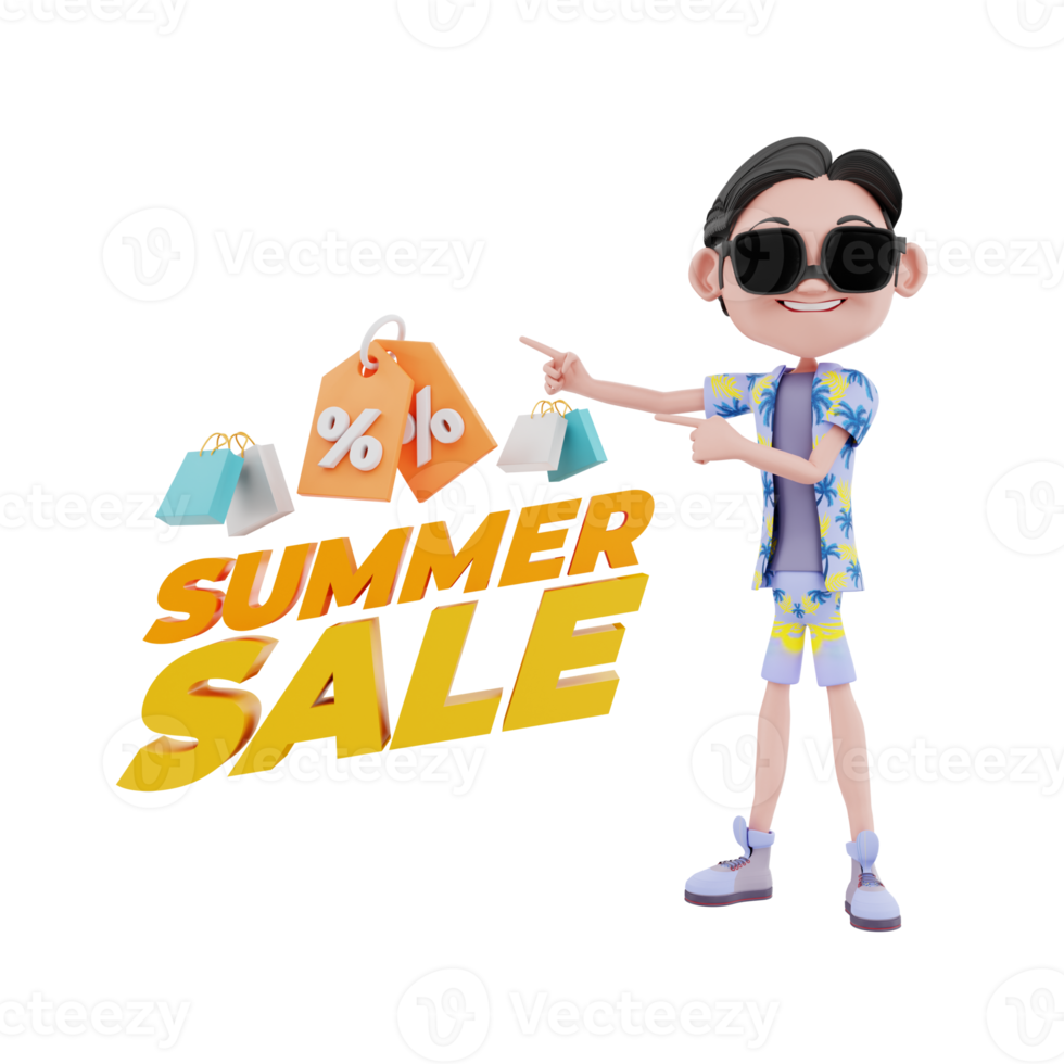 3d summer illustration png