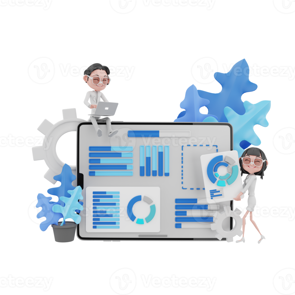 3D render teamwork illustration png