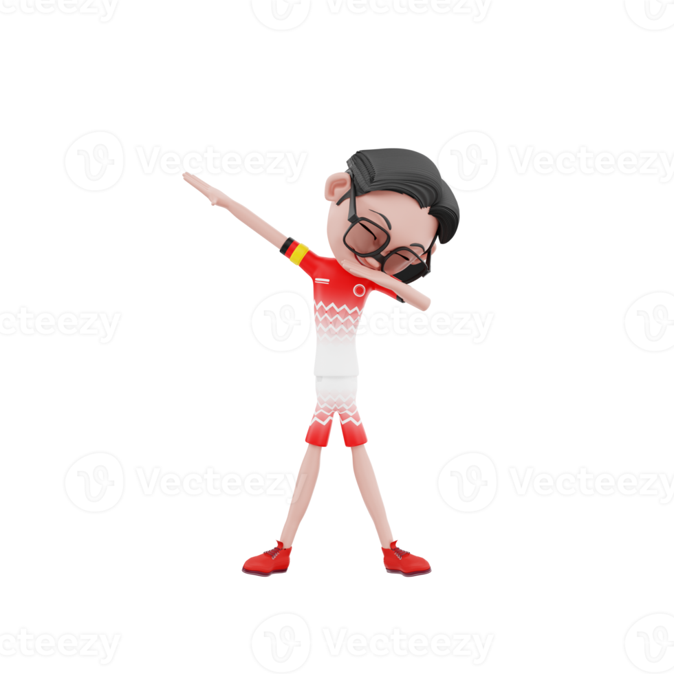 3d football character illustration png