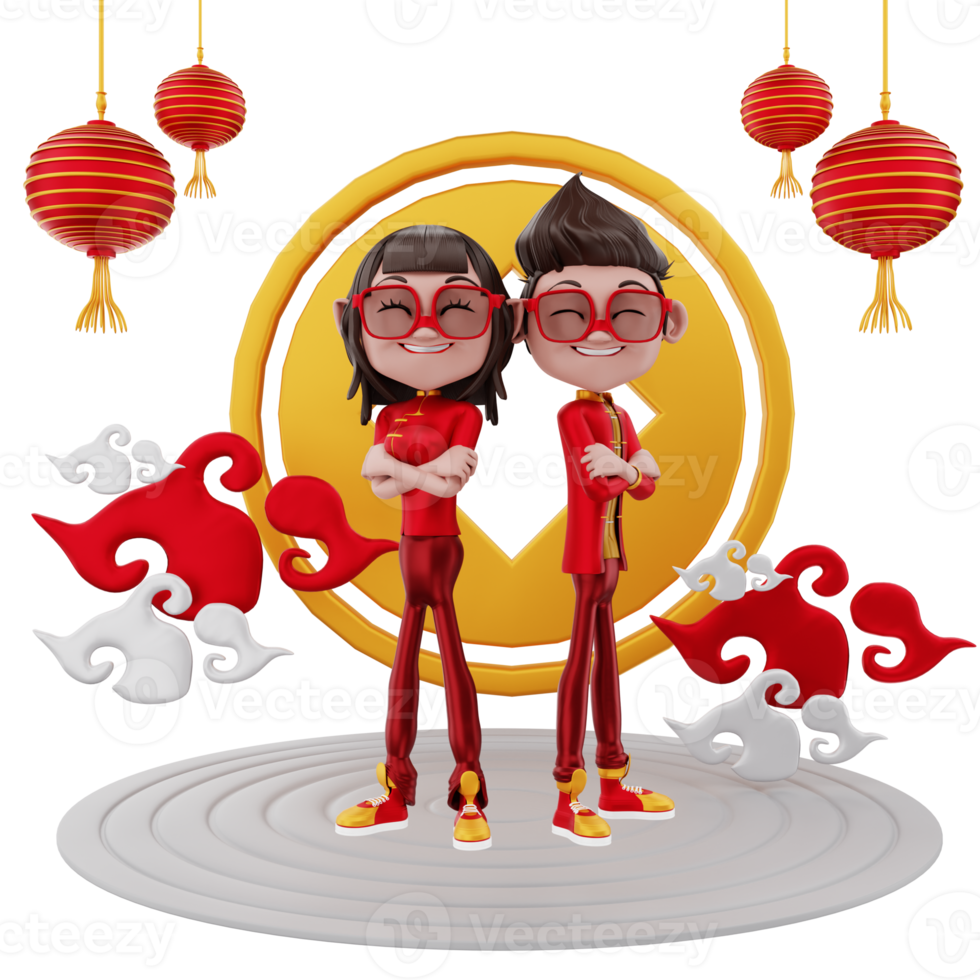 3D Render chinese new year illustration png