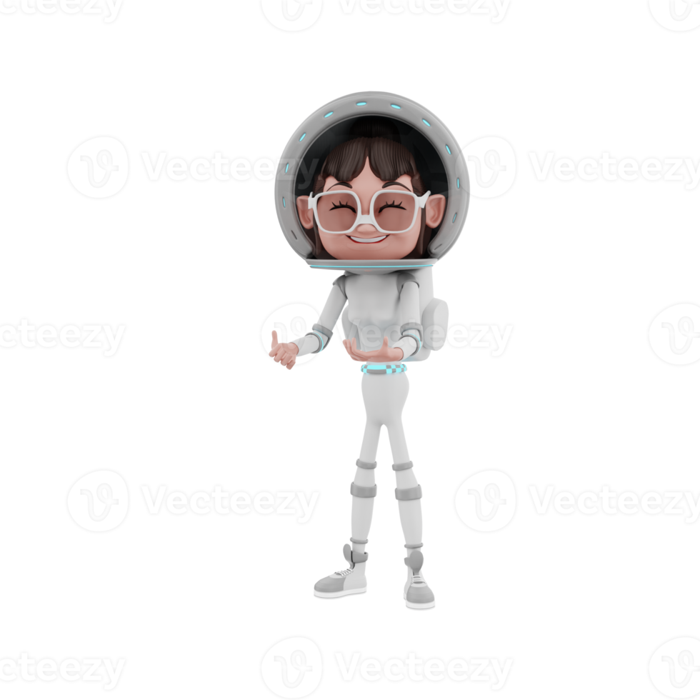 renderização 3D da ilustração de personagem de astronauta png