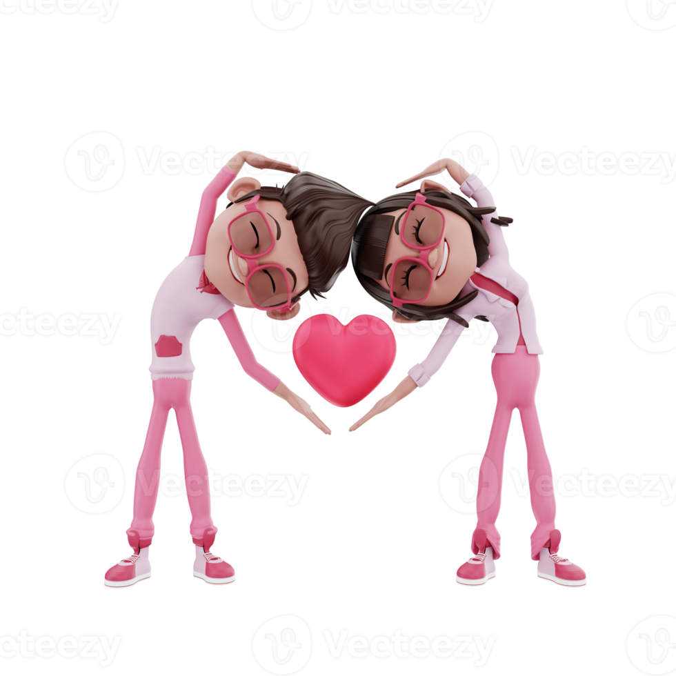 3d render valentine days illustration png
