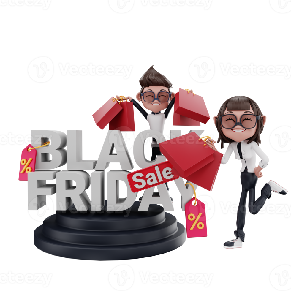3d  black friday illustration png
