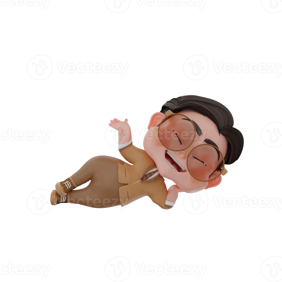 3d  cute business character illustration png