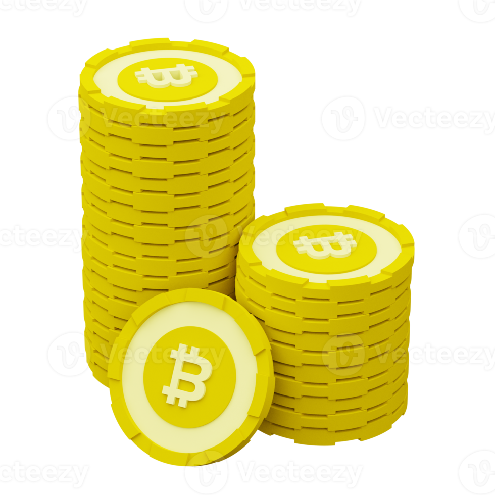 3D-bitcoin pictogram afbeelding png