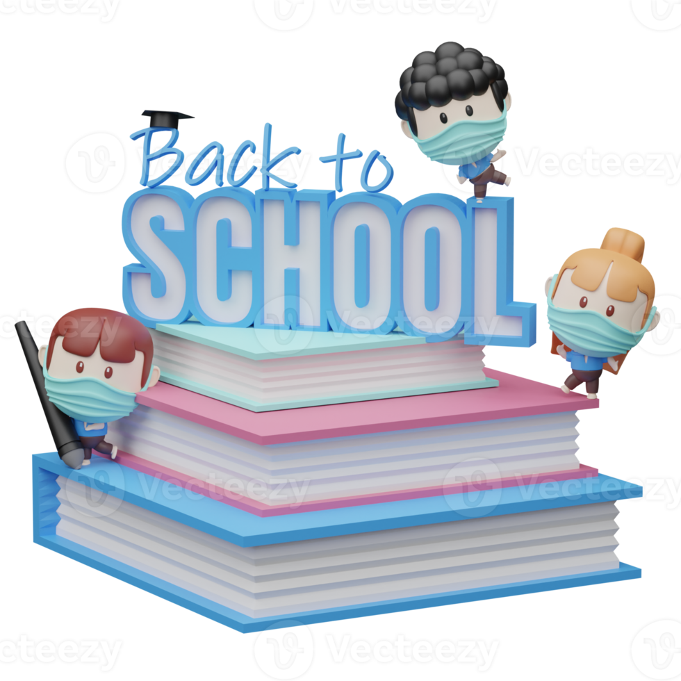 3d terug naar school ilustration png