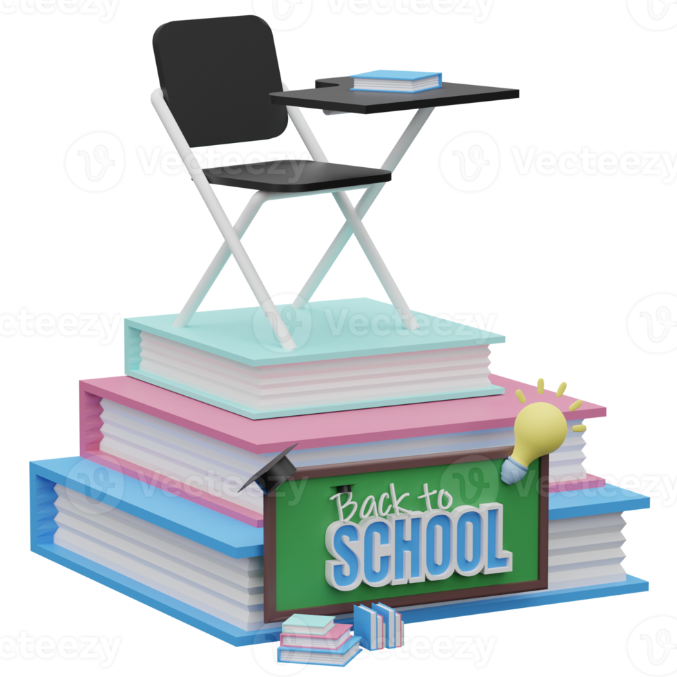 3d back to school ilustration png