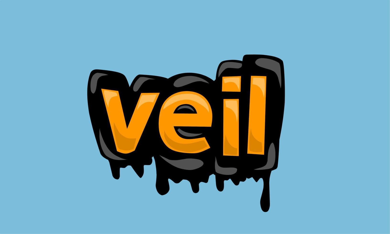 VEIL writing vector design on blue background