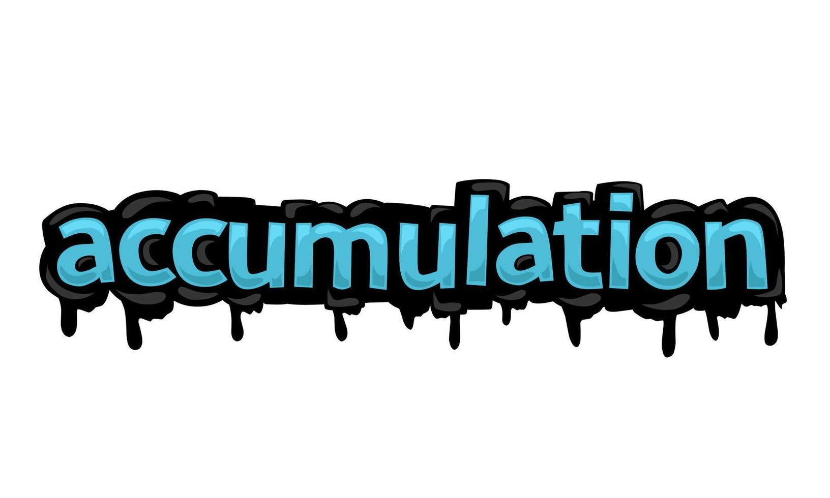 ACCUMULATION writing vector design on white background