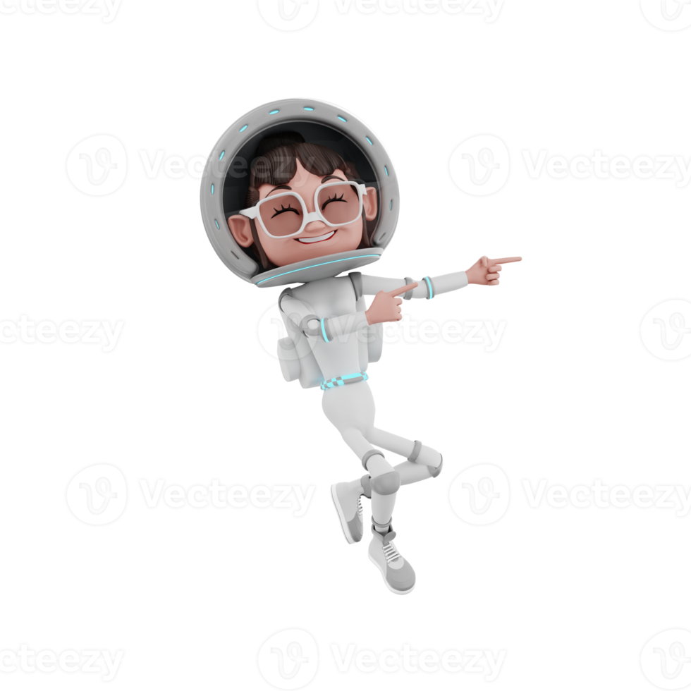 renderização 3D da ilustração de personagem de astronauta png